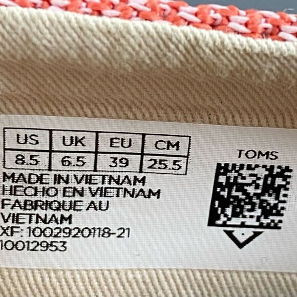 Toms Alpargata Recycled Women's Peach Pink Slip On Shoes size 8.5 - Picture 7 of 8